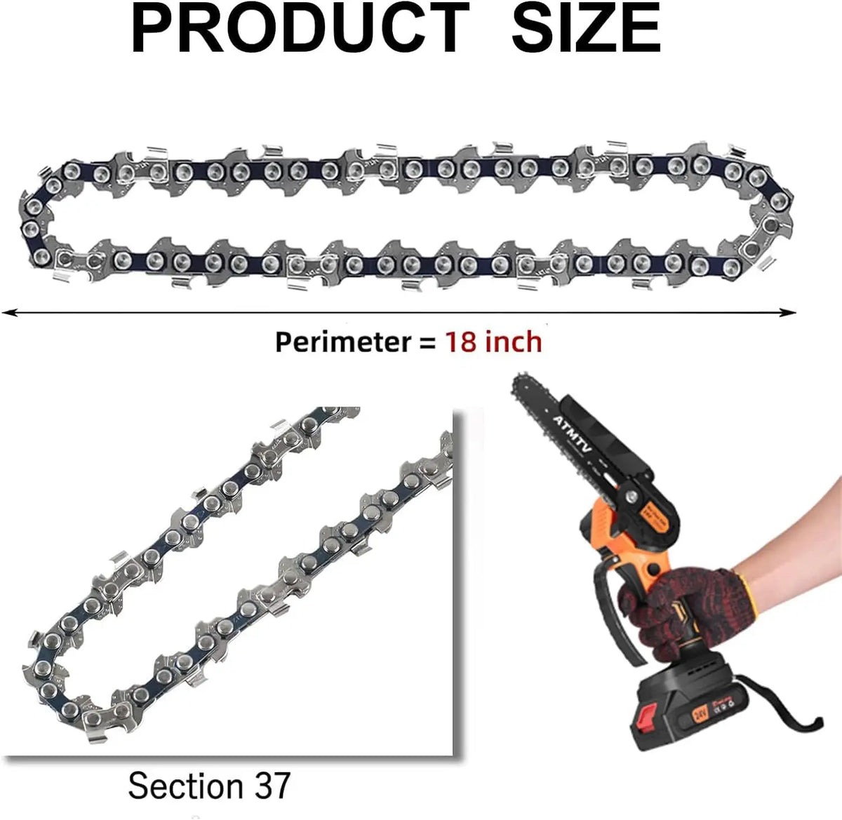Six-Inch Replacement Chains, 37 Drive Links