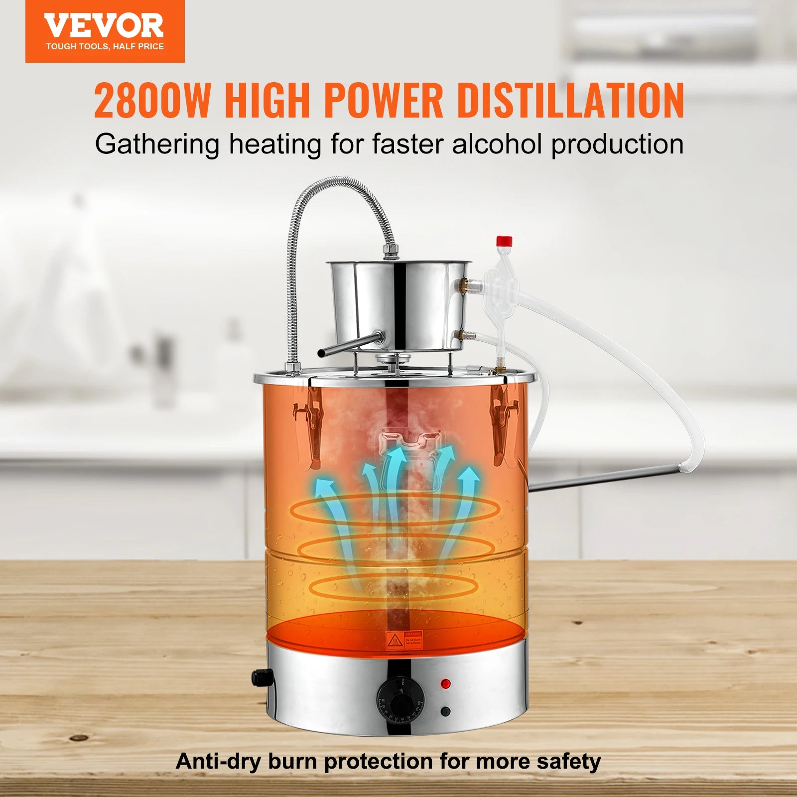 SucceBuy 30/50L Stainless Steel Alcohol Distiller Alcohol Still Essential Oil Brewing DIY Whisky Wine Brandy Distillery Home Use