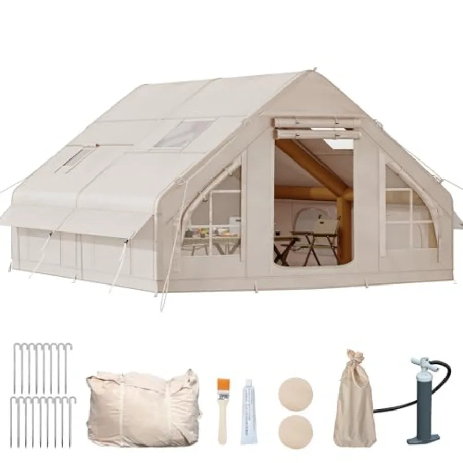 13x10ft Inflatable Camping Tent for 8 People with Pump