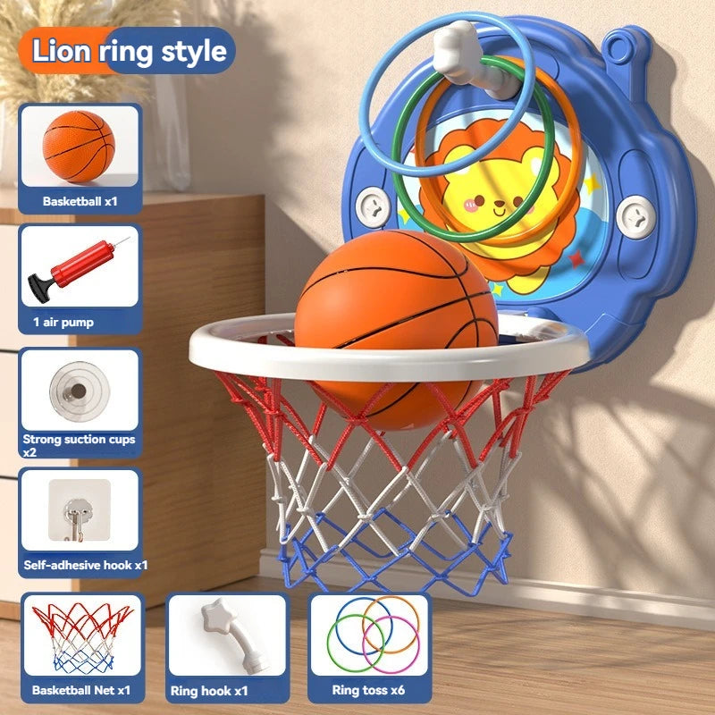 2025 New Children's Basketball Frame Indoor Shooting Hanging Baby Basketball Stand 1-5 Year Old Baby Home Ball Toy No Punching