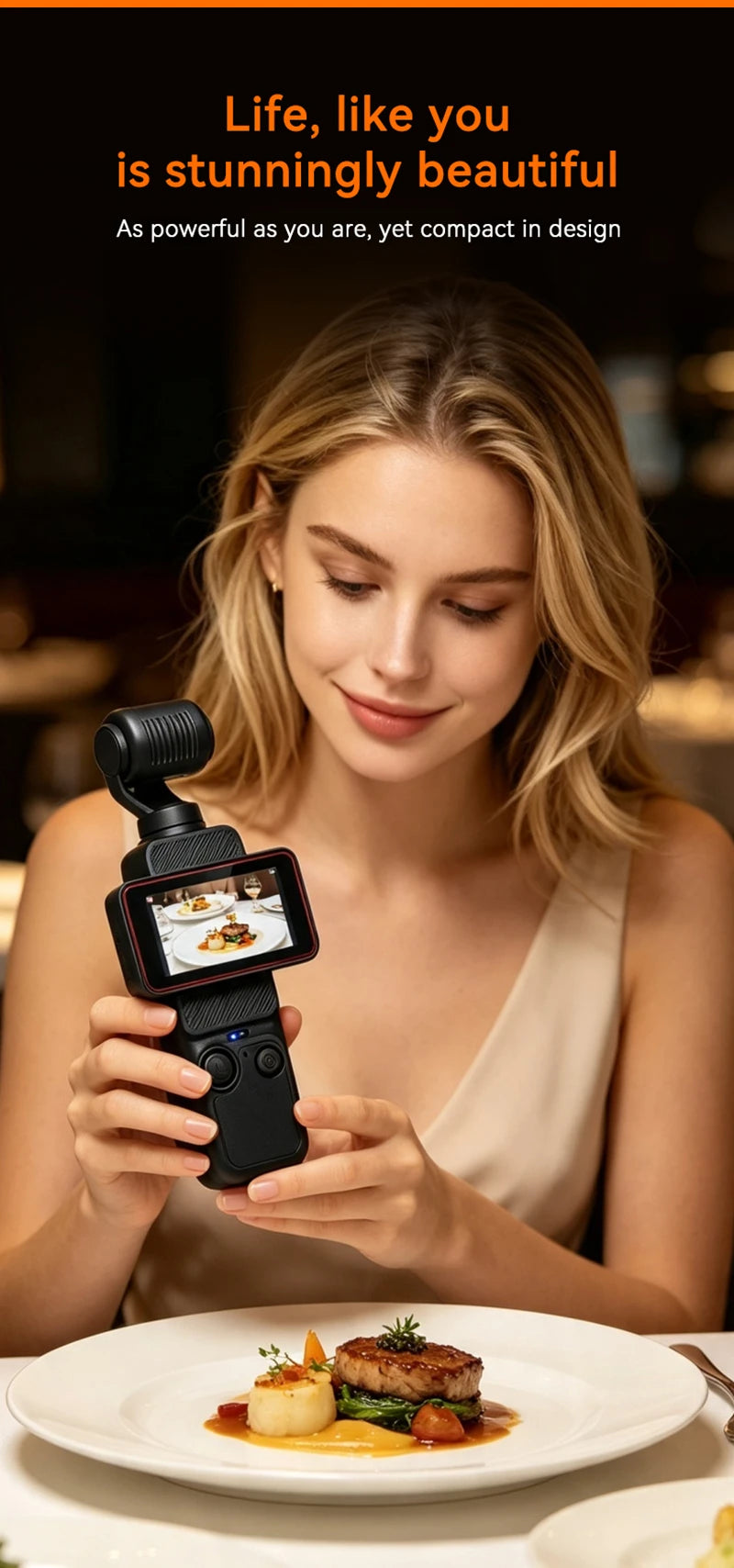 Pocket Action Camera with Rotating Lens