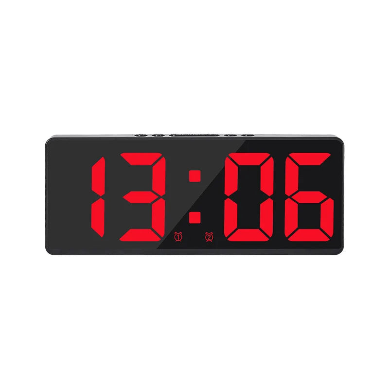 Digital Dual Alarm Clock with Adjustable LED Display