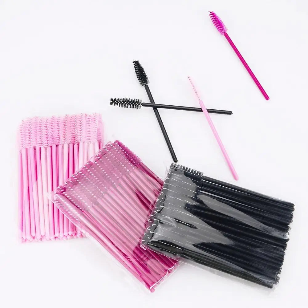 ANNAFRIS 50Pcs Disposable Eyelash Brush Soft Head Crystal Eyebrow Brush Lash Extension Brush Mascara Wand Makeup Tool