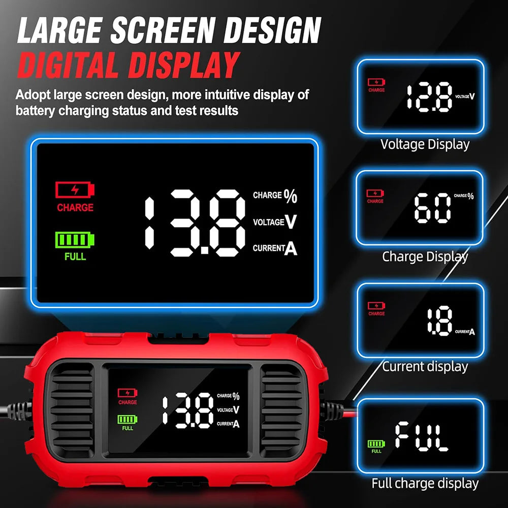 12V 2A Smart Battery Charger for Lead-Acid, AGM and GEL