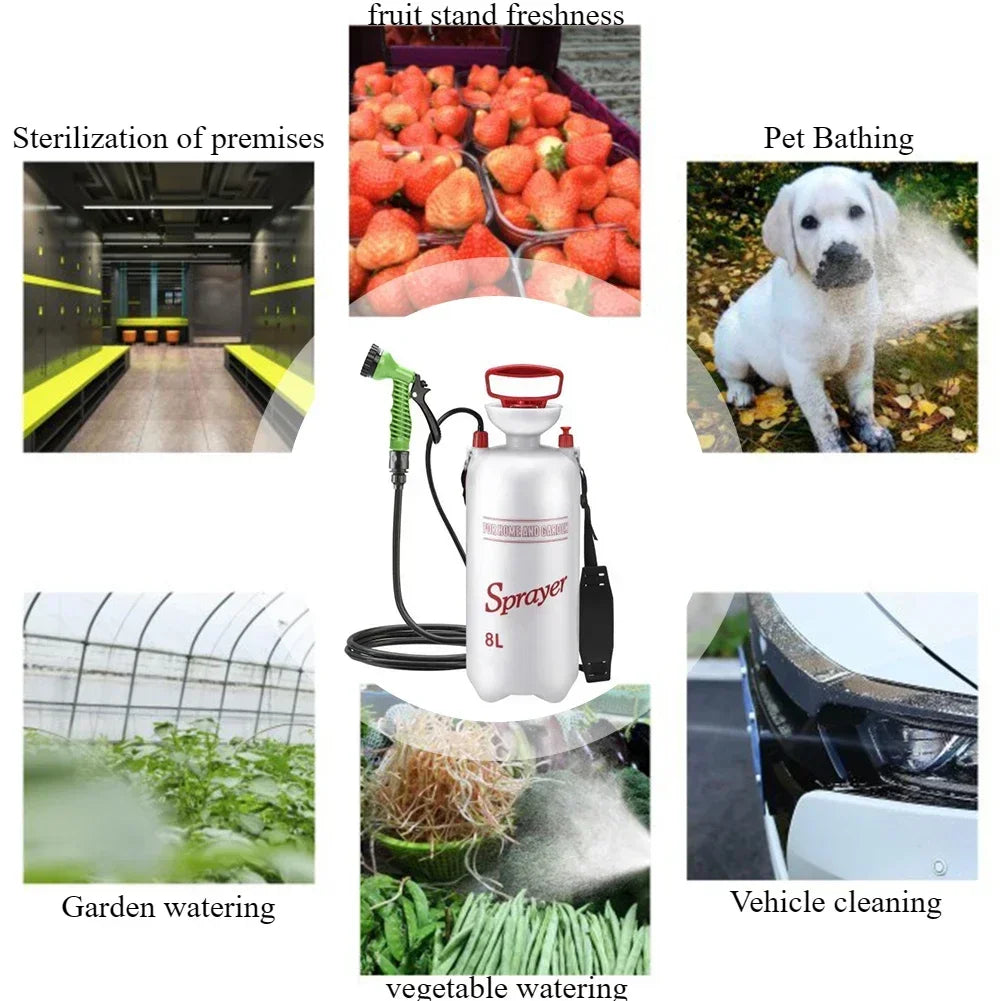Portable Outdoor Shower with 3m Hose, 4L & 8L