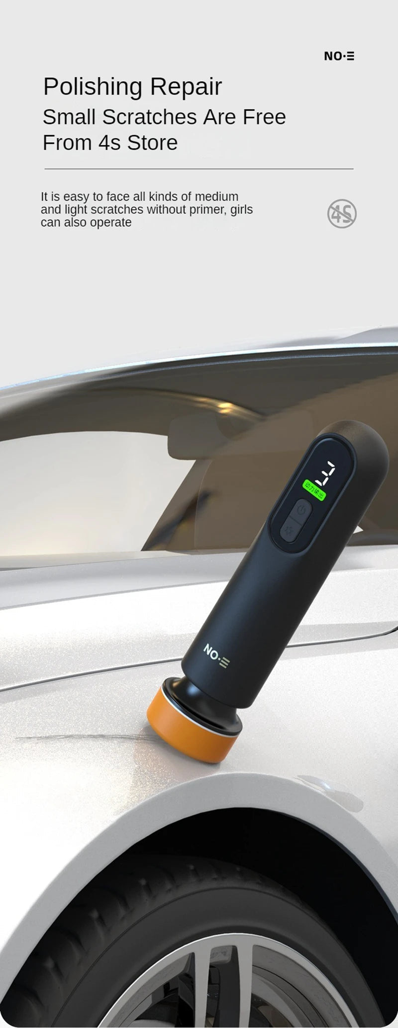 LEIBOO Car Waxing Polishing Sanding Machine 12000RPM Wireless Car Paint Scratch Repair Windscreen Glass Oil Film Remove Machine