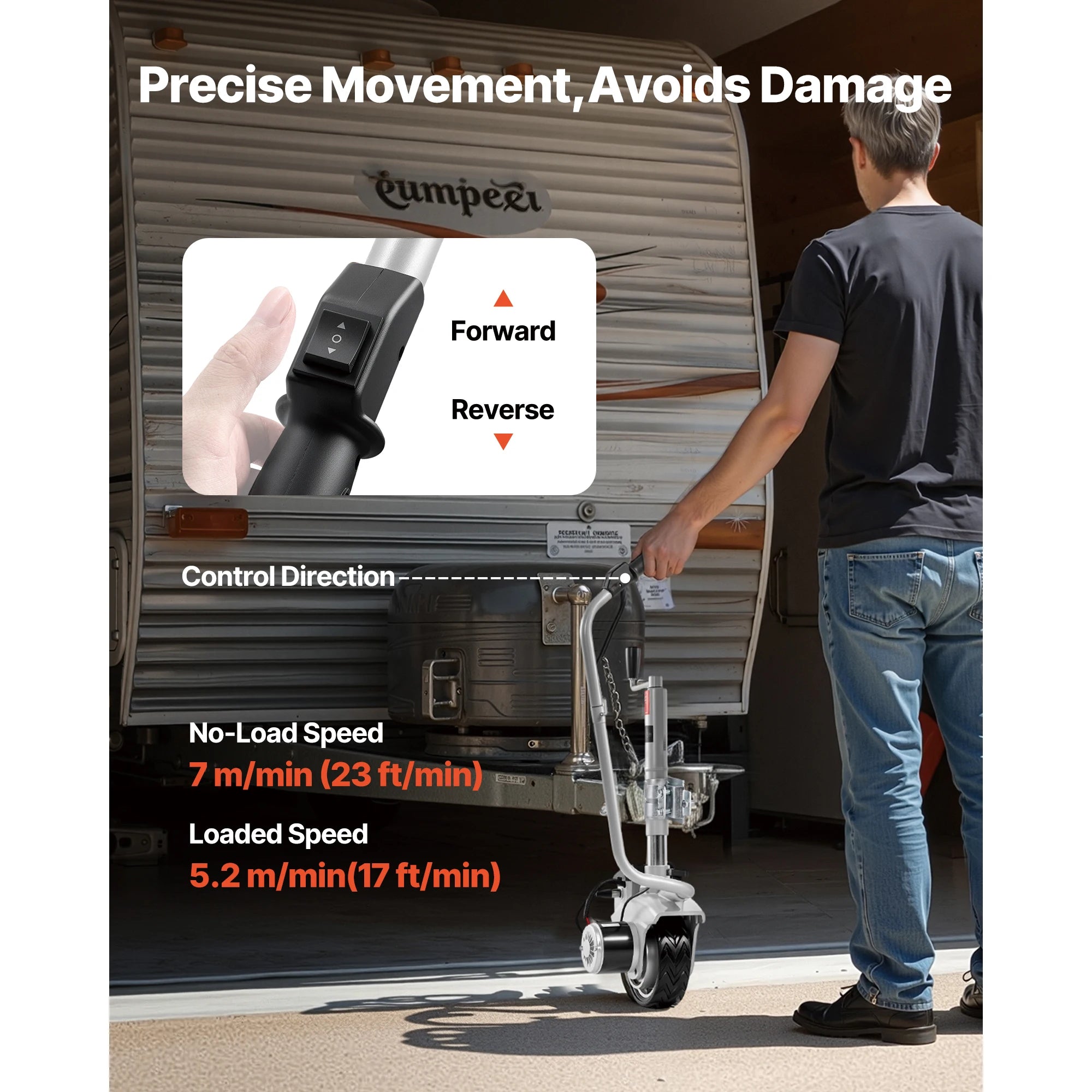 Electric Trailer Dolly 5500 lbs Motorized Jockey Wheel 12V