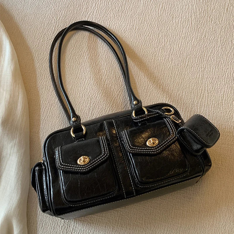 Soft PU Pillow Bag for Shoulder or Crossbody Wear