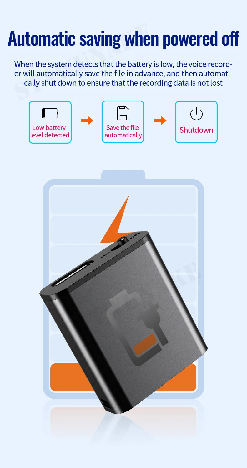 Mini Voice Activated Recorder Only 0.25cm Built-in Magnet Small Digital Audio Recording Sound Device Micro Dictaphone STTWUNAKE