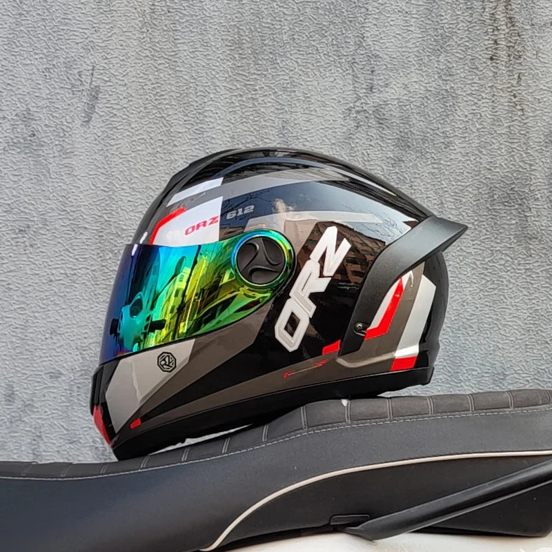 ORZ Full Face Motorcycle Helmet DOT Approved, Unisex ABS+PC