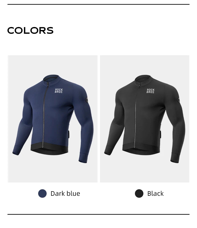Men’s Thermal Cycling Jersey Windproof Fleece for Cold Weather Riding