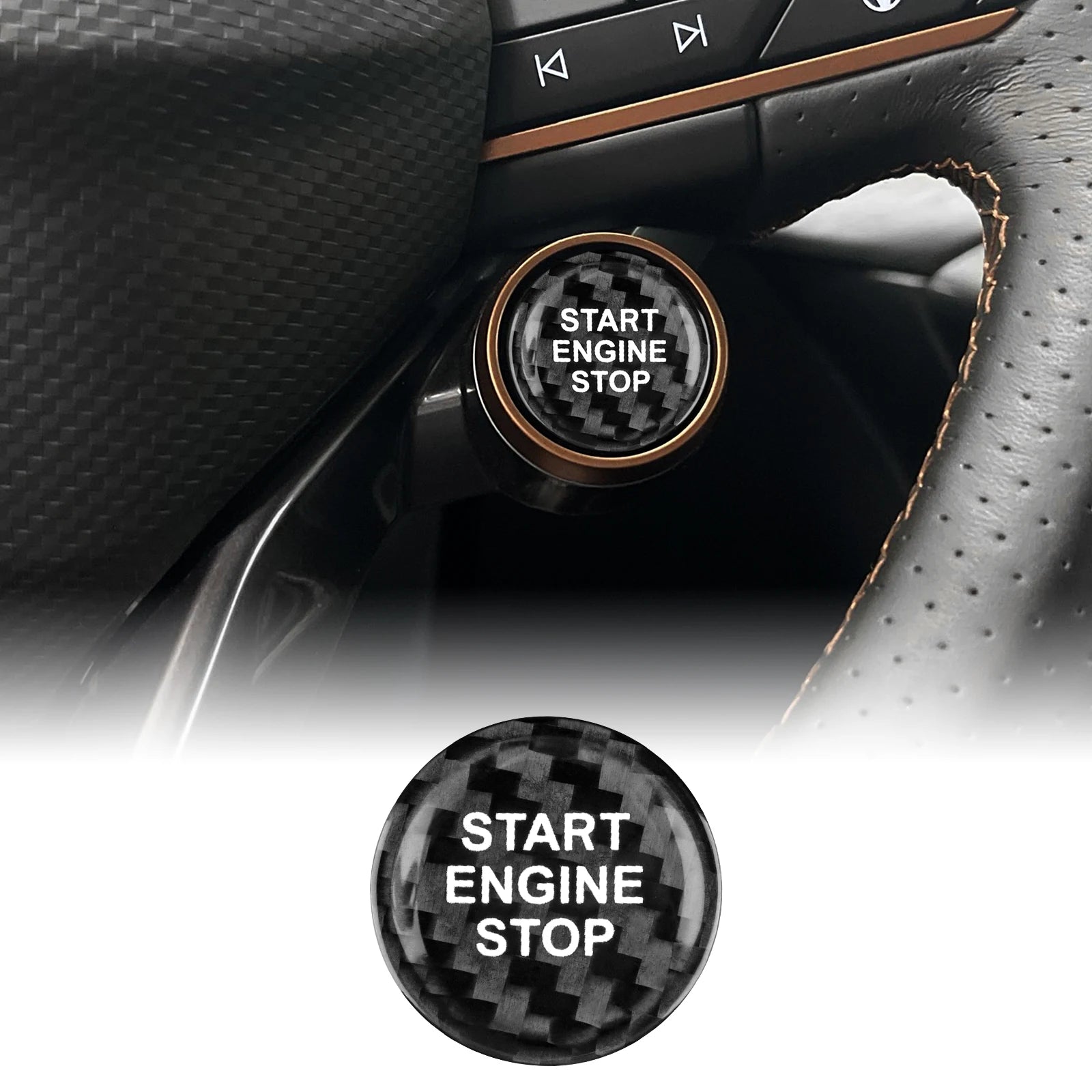 Real Dry Carbon Fiber Start Stop Cover for Cupra and Seat