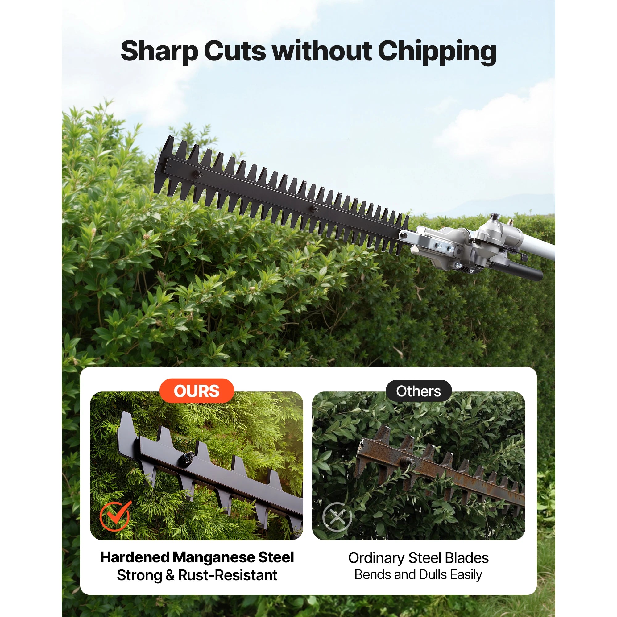 SucceBuy Gas Hedge Trimmer 2 Cycle Gas Power Handheld Hedge Trimmer Weed Eater with Protective Gear Set for Trimming Shrub Bush