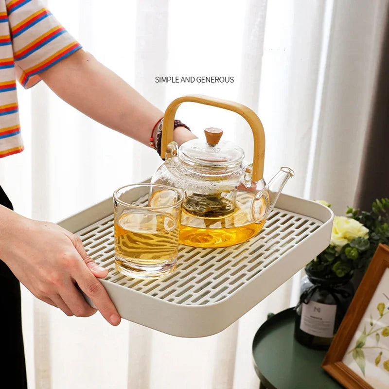 Rectangular Draining Tray with Slotted Insert