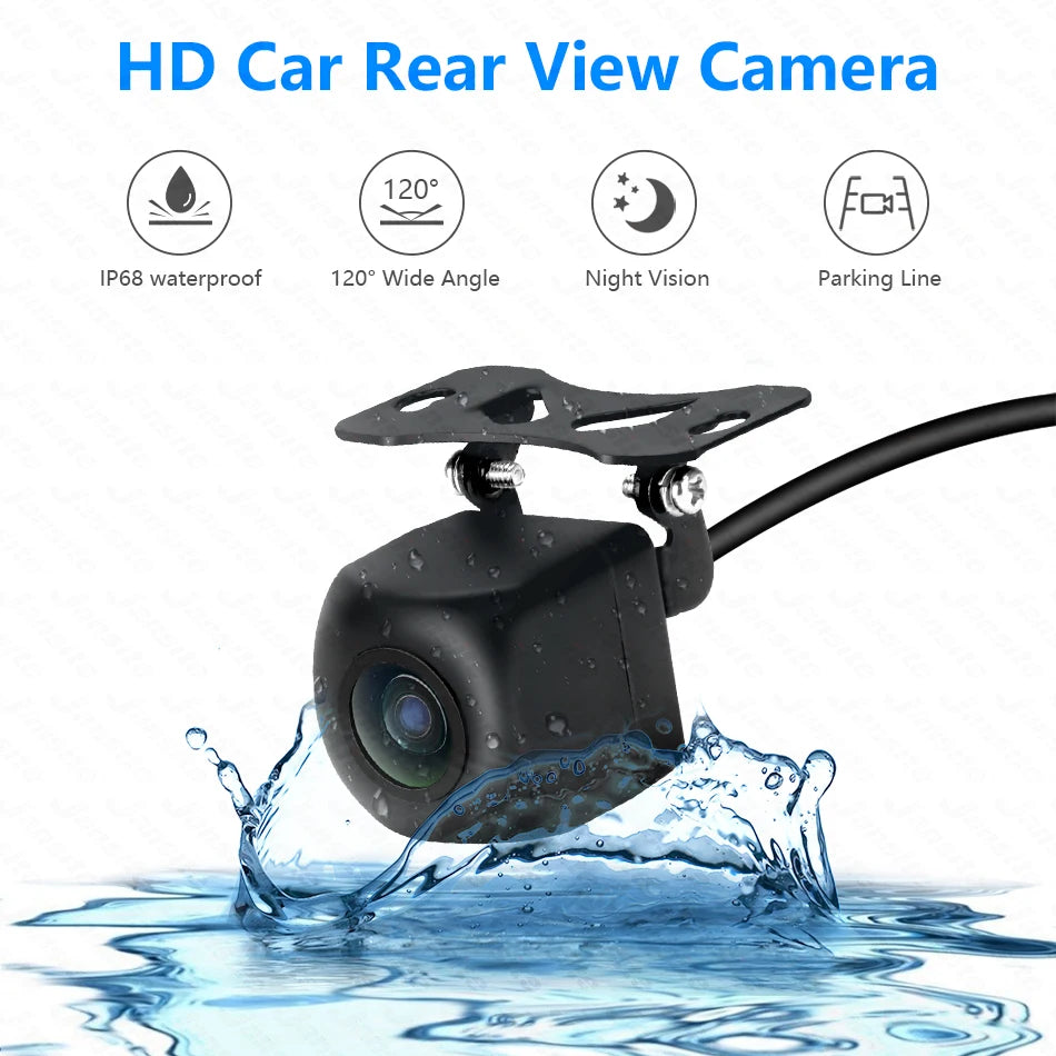 Srnubi 170° AHD 1920x1080P cámara trasera de coche lente ojo de pez dorado visión nocturna vehículo de marcha atrás IP68 resistente al agua