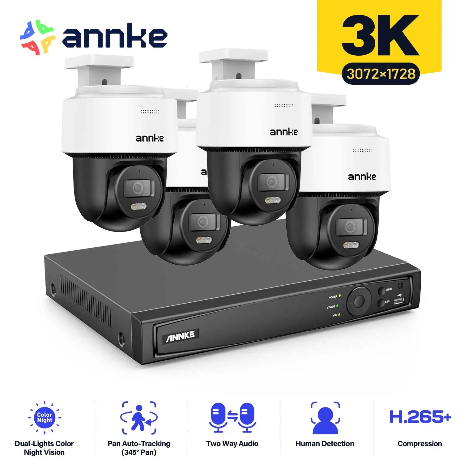 ANNKE 3K Smart Dual Light Dome Camera 12MP 8-Channel NVR Set