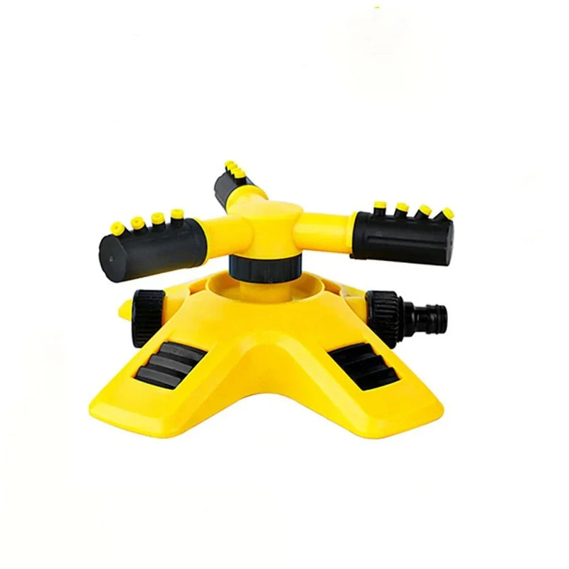 Three-Arm Rotating Garden Sprinkler with Adjustable Nozzles