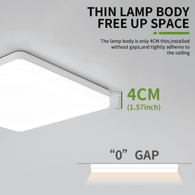 Fyrkantig LED-taklampa, 16 W eller 34 W