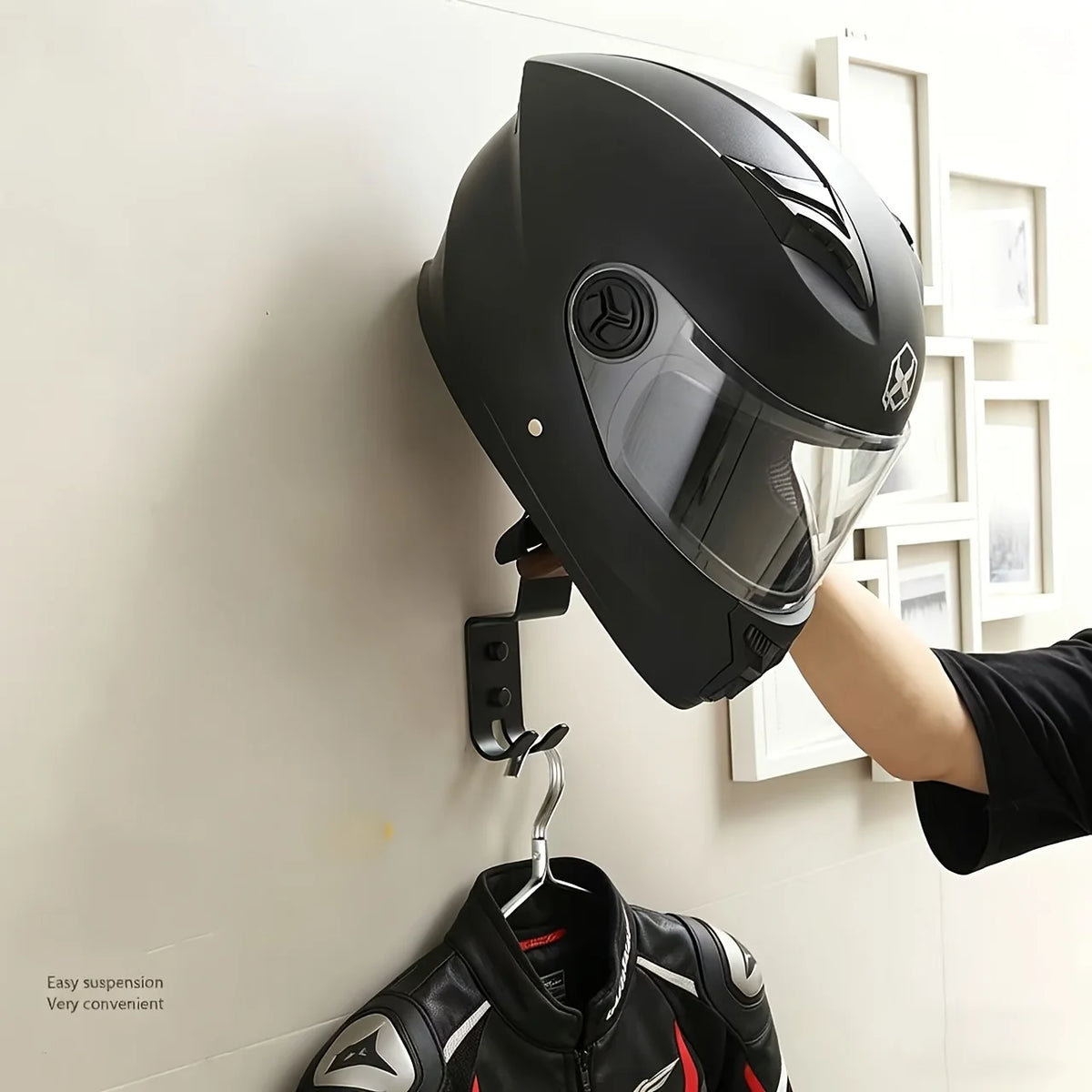 Wall-Mounted Motorcycle Helmet Holder