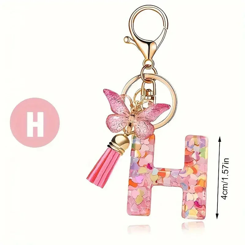 Fashion DIY Κεφαλίδες A-Z Letters keychain Μεταλλικός Φαρέτρα Pendant Key Chain Γυναίκες Κλειδί Αυτοκινήτου Αλυσίδα Απλό Γράμμα Όνομα Κλειδί Δώρο Κοσμήματα