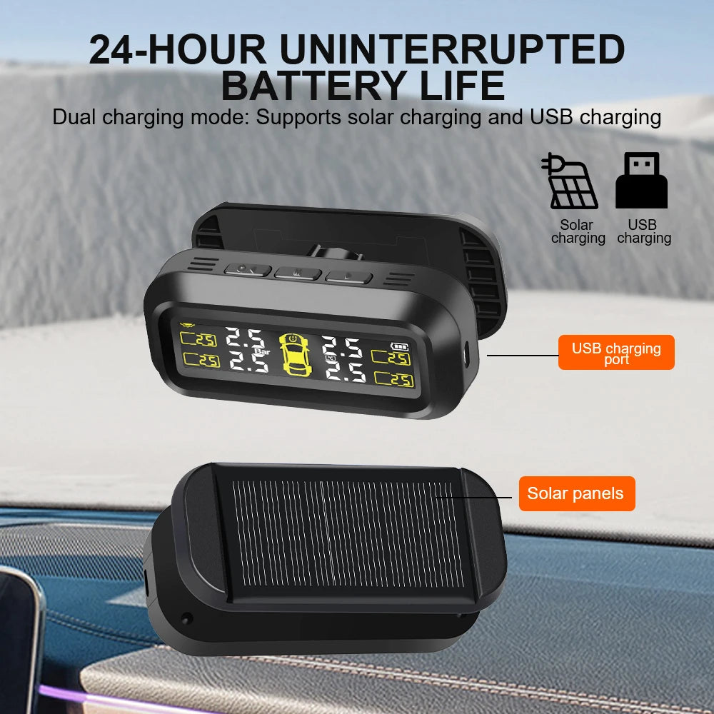 Solar Tyre Pressure Monitor with External Sensors