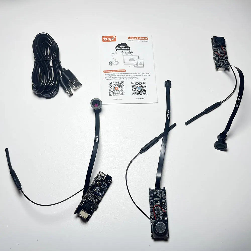 Caméra PCB Tuya Mini wifi Grand angle 2,1 mm 3MP intérieur Onvif audio intégré, emplacement carte TF, IPC, sécurité intelligente TUYA APP Cam