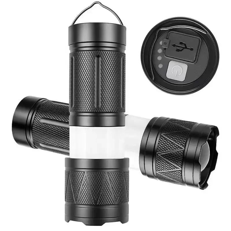 LED Handheld Flashlight Ultra-Bright 50000Lumens 12000mAh Rechargeable Battery Powerful Torch Zoomable Tactical Lantern
