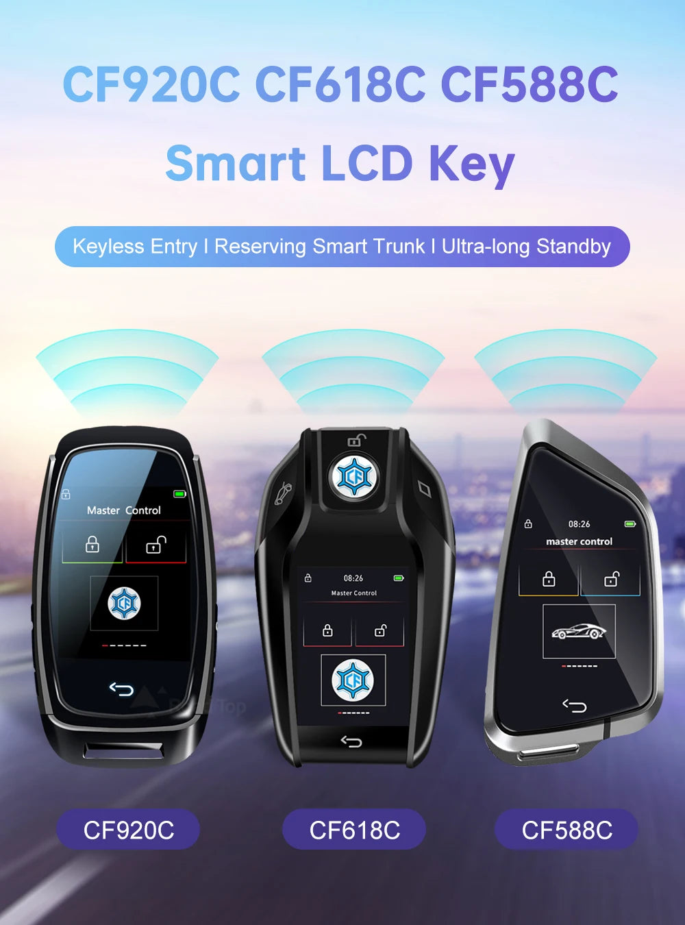 2024 új univerzális LCD okos kulcs APP testreszabott háttérkép BMW/Audi autók LCD KEY kényelmes belépés automata zár