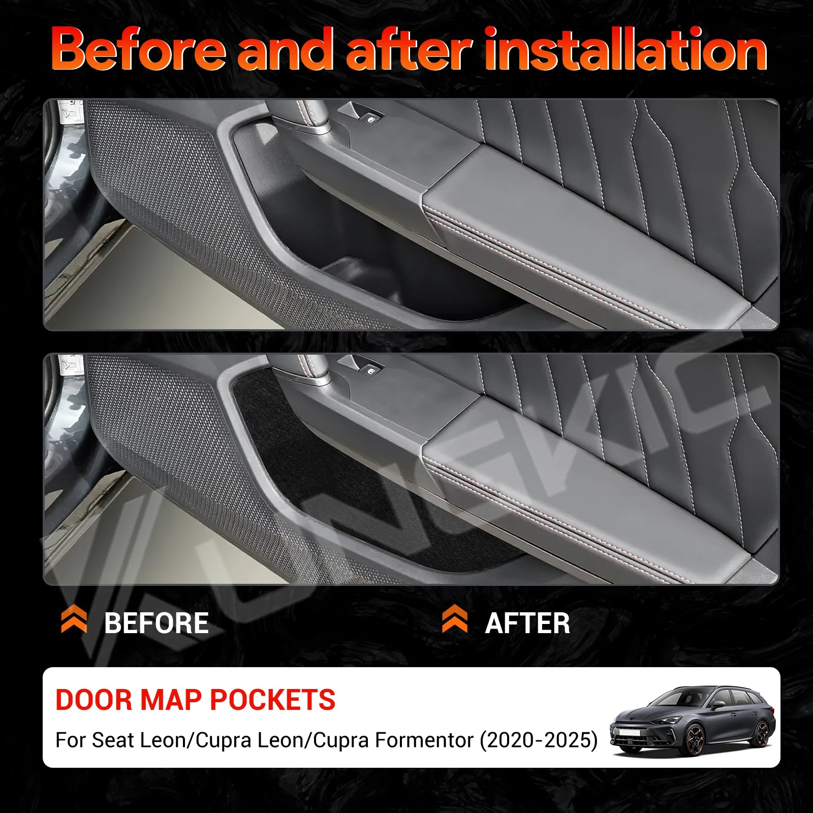 Suede/Polyester Interior Trim Sticker for Seat Leon and Cupra