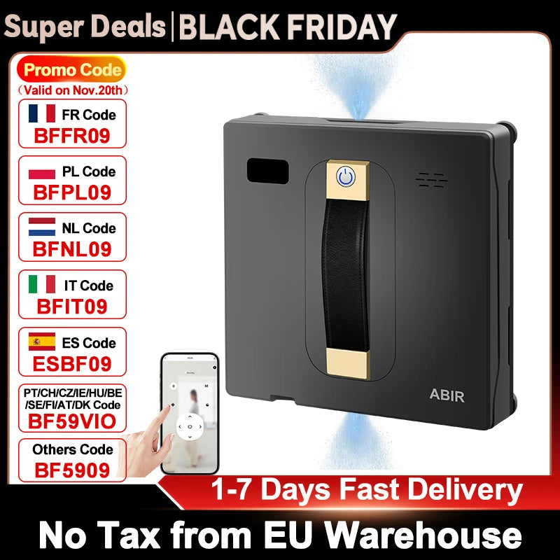 Robot aspirapolvere per finestre ABIR WD8 con doppia spruzzatura d'acqua