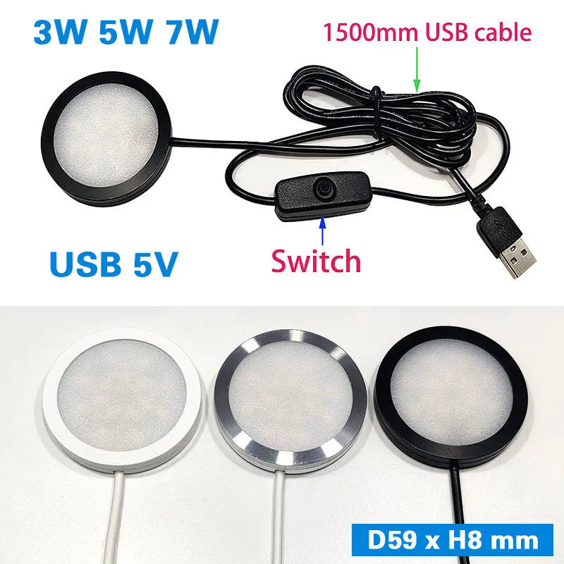 Mini luz USB de 5 V para armario, opciones de cable y color