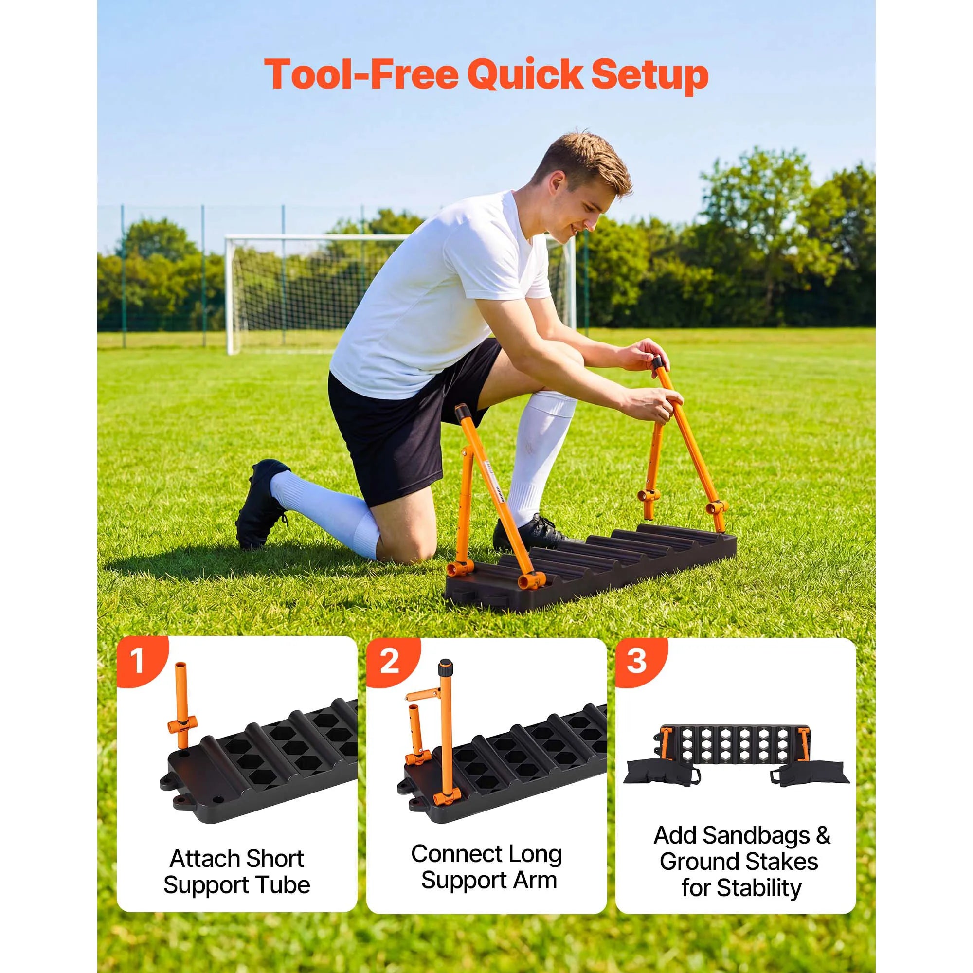 Soccer Rebounder Board 37.4in Dual Surface Trainer with Angles