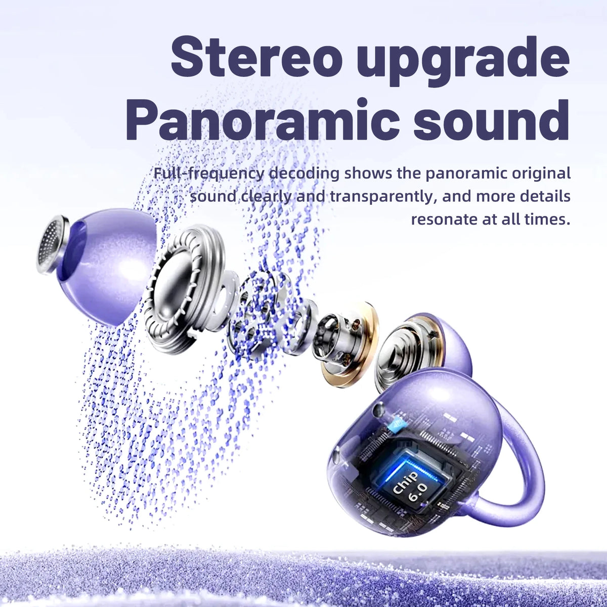 Open Ear Clip Wireless Bluetooth Earbuds with Mic