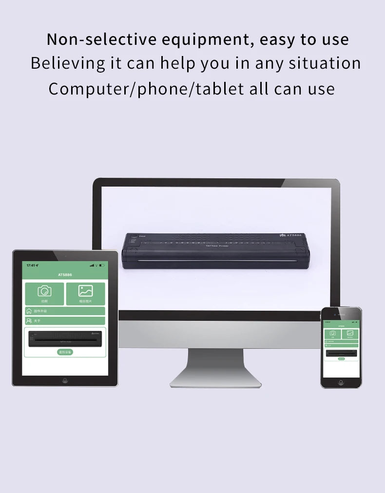 Tattoo Stencil Transfer Printer Machine ATS886 Tattoo Printer Portable Thermal Stencil Maker Line Photo Drawing Printing Copier