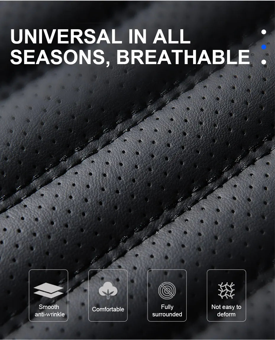 SEAMETAL Full Wrapped Car Front Seat Cover Premium PU Leather Vehicle Seat Cushion Breathable Anti Scratch Chair Protector Mat