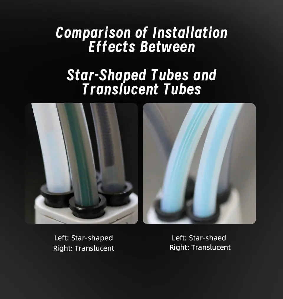 Upgraded Low-Resistance Star Shaped Materials PTFE Tube4mm OD Teflonto Ultra-Smooth Flow DIY 3D PrinterFor BambuLab AMS Creality