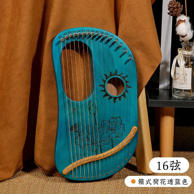 Mahogany Lyre Harp - String and Tuning Options