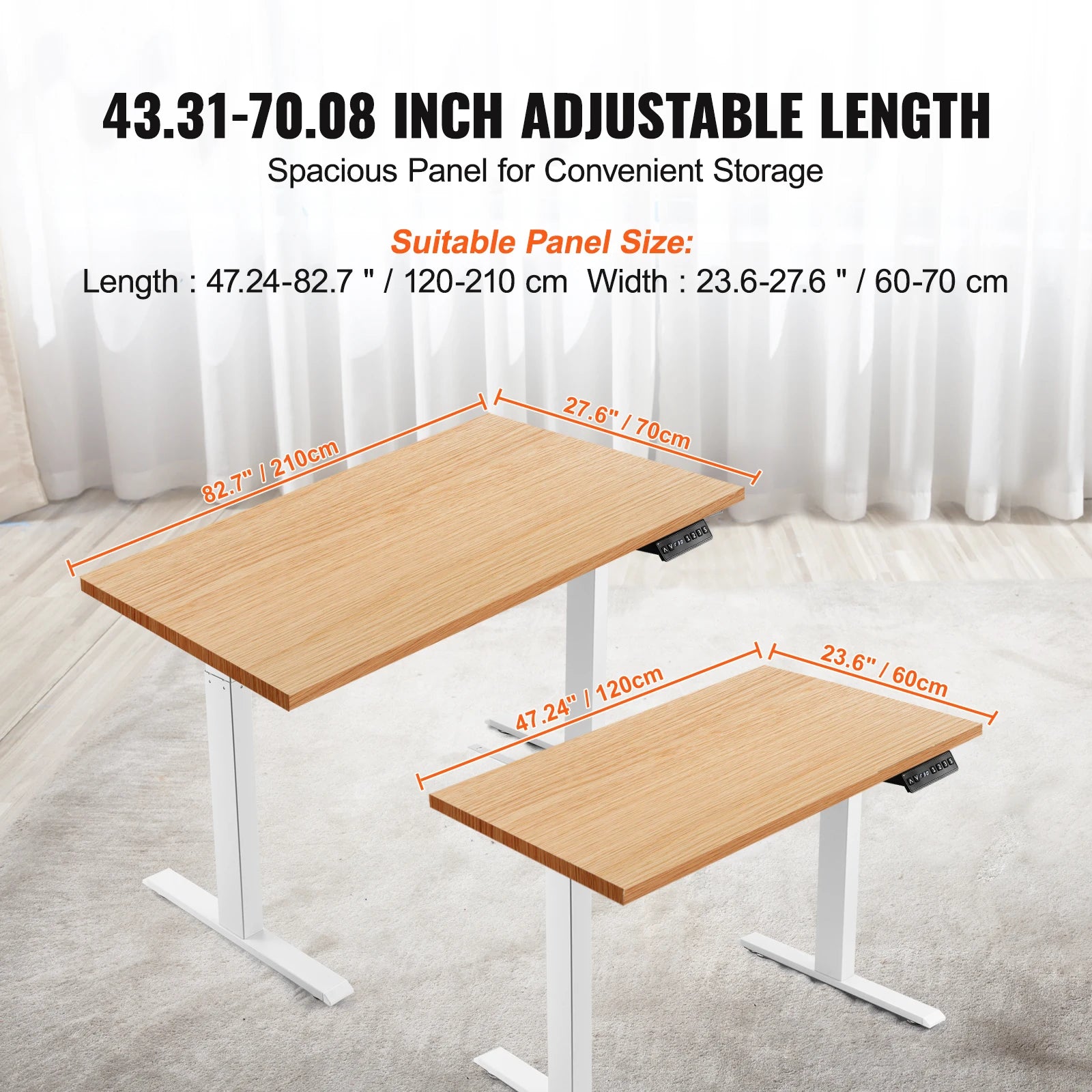 Cadre de bureau debout SucceBuy électrique, tréteaux de bureau ergonomique ajustable pour ordinateur, base de poste de travail DIY pour maison/bureau, noir et blanc