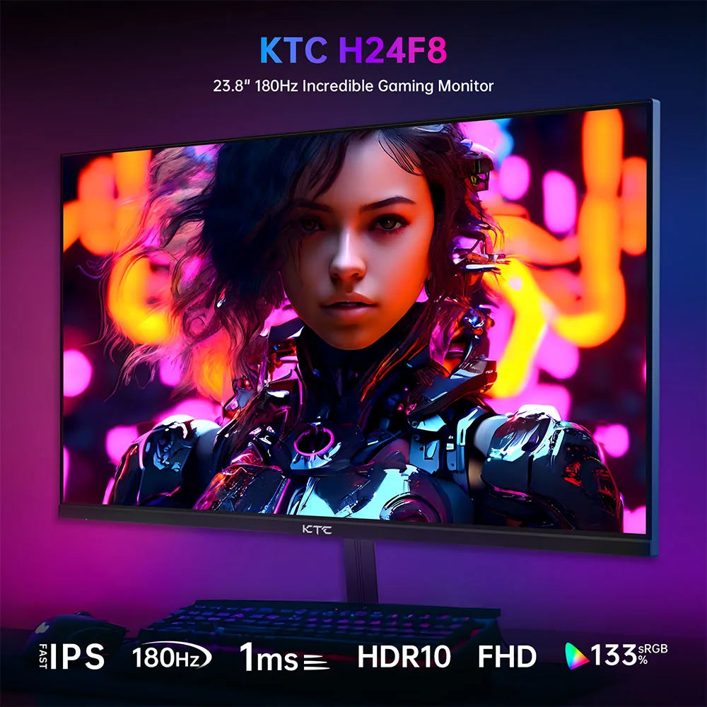 KTC H24F8 23.8" 180Hz Gaming Monitor with Fast IPS and HDR10