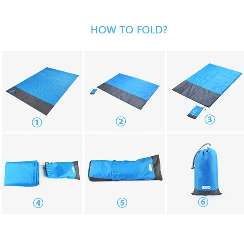 Manta impermeable para picnic de bolsillo de 200x210 cm, manta para playa sin arena, para camping, picnic al aire libre, cubierta plegable para tienda, ropa de cama