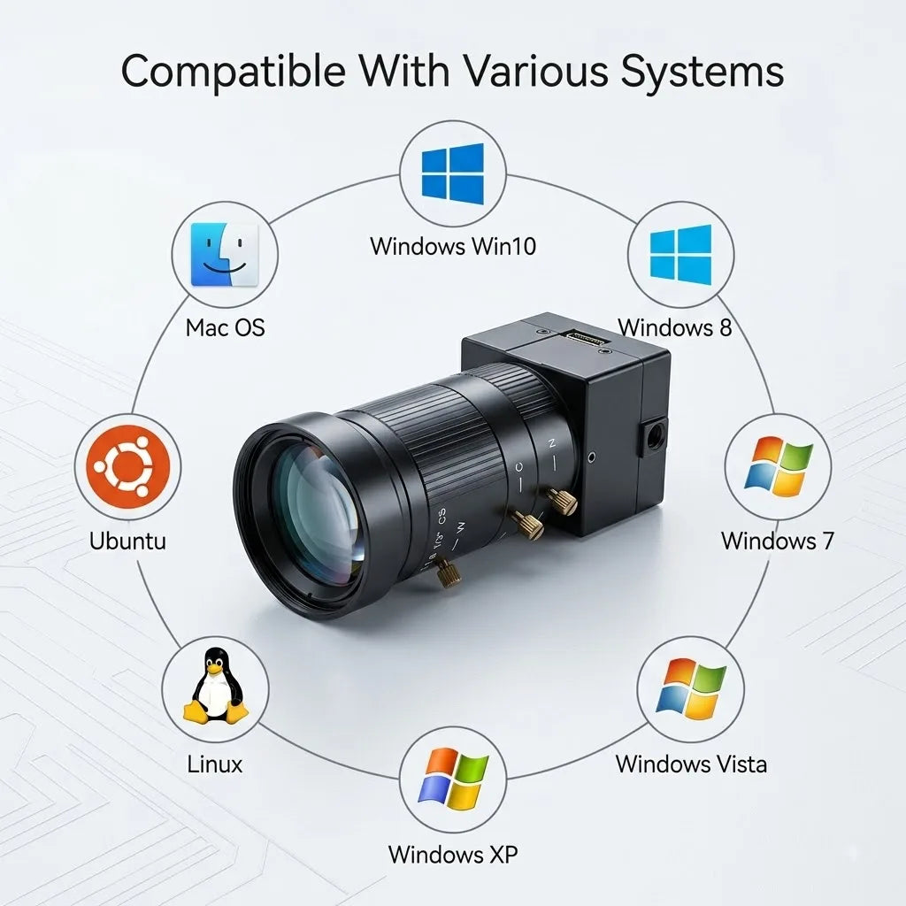 Caméra USB industrielle avec options d’objectif à zoom manuel