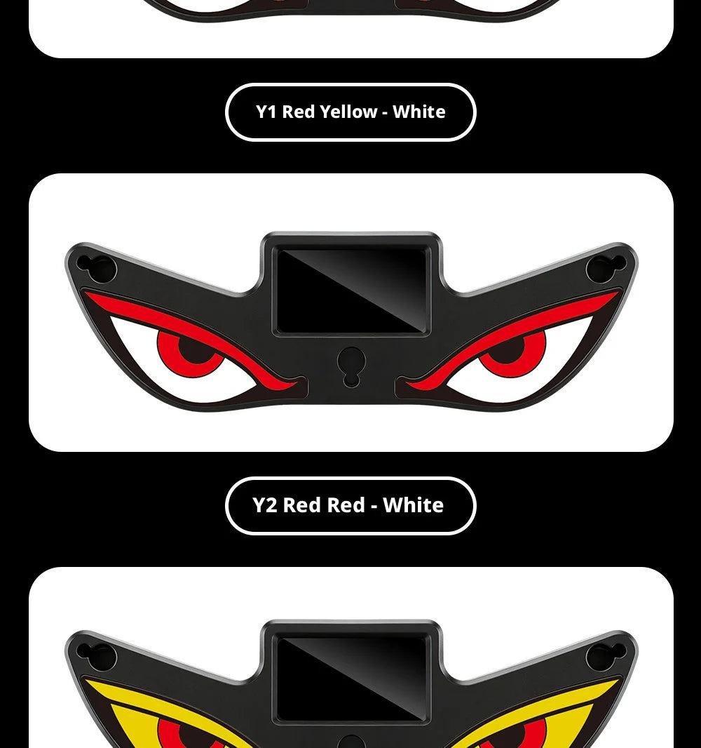 SEAMETAL Car Dynamic Expression Light Neon LED Solar Type-C Rechargeable Wireless Devil's Eyes Light Smart Sensor Universal Fit