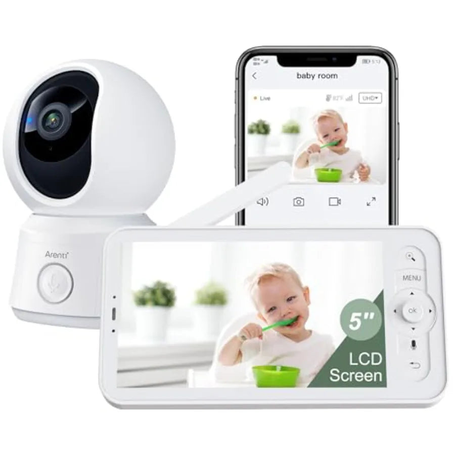WiFi Baby Camera Monitor with 5-Inch Screen and App Control