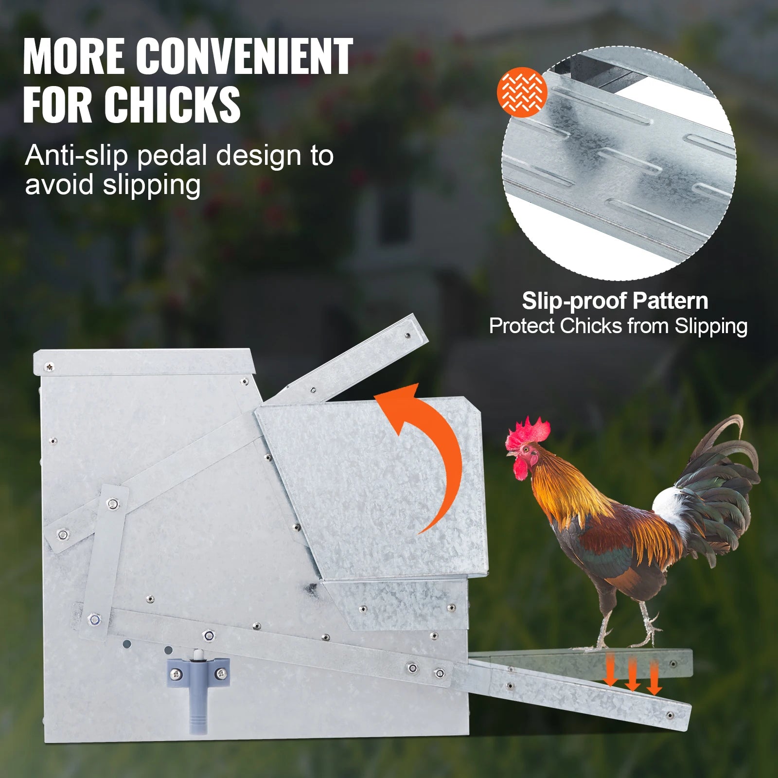 SucceBuy automatisk kycklingfoderautomat med 25 lb kapacitet, matar 10 kycklingar upp till 11 dagar, galvaniserad stål aviaryfoderkopp