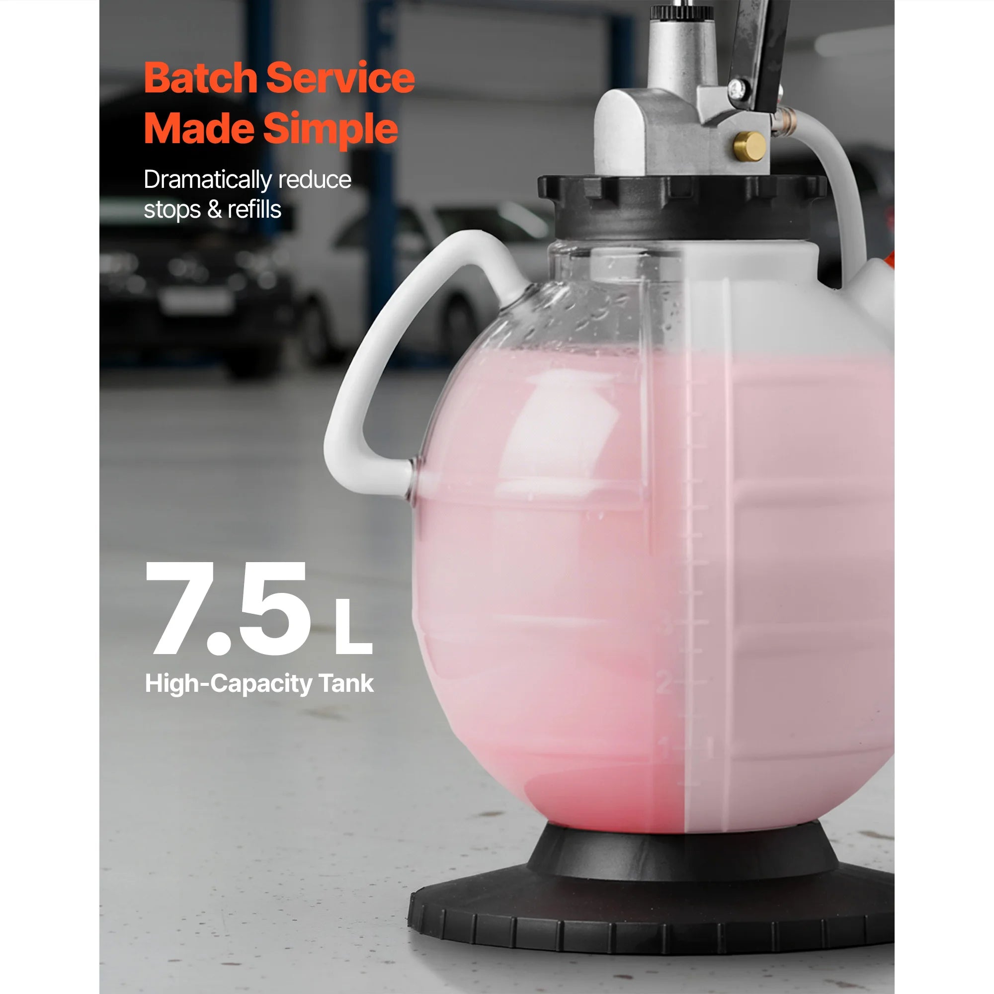 7,5L transmissionsvæskepumpe med 8 ATF-adaptere og 47 tommer slange