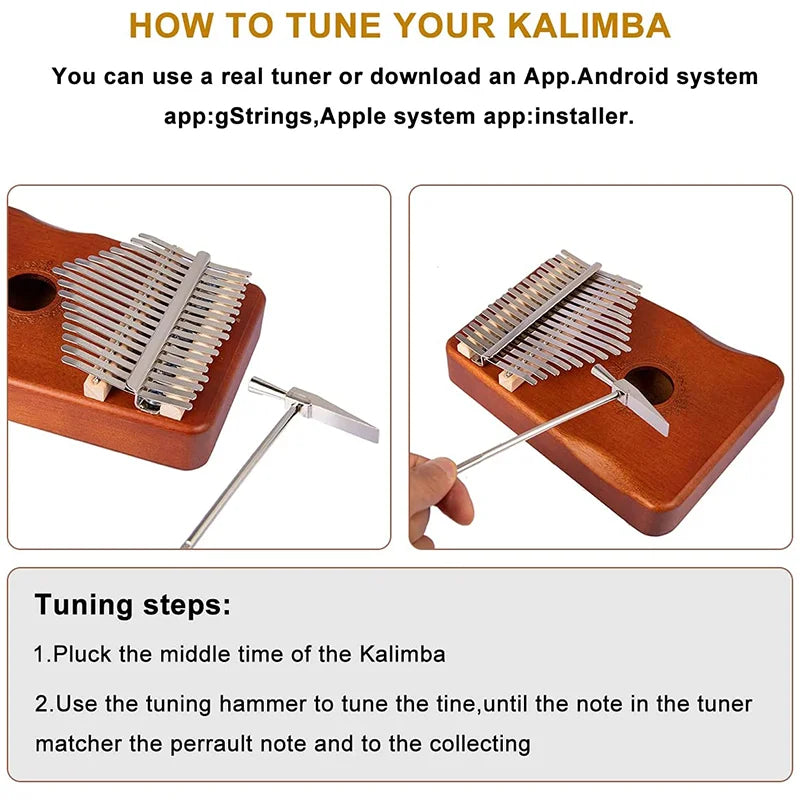 Two Stainless-Steel Kalimba Tuning Hammers