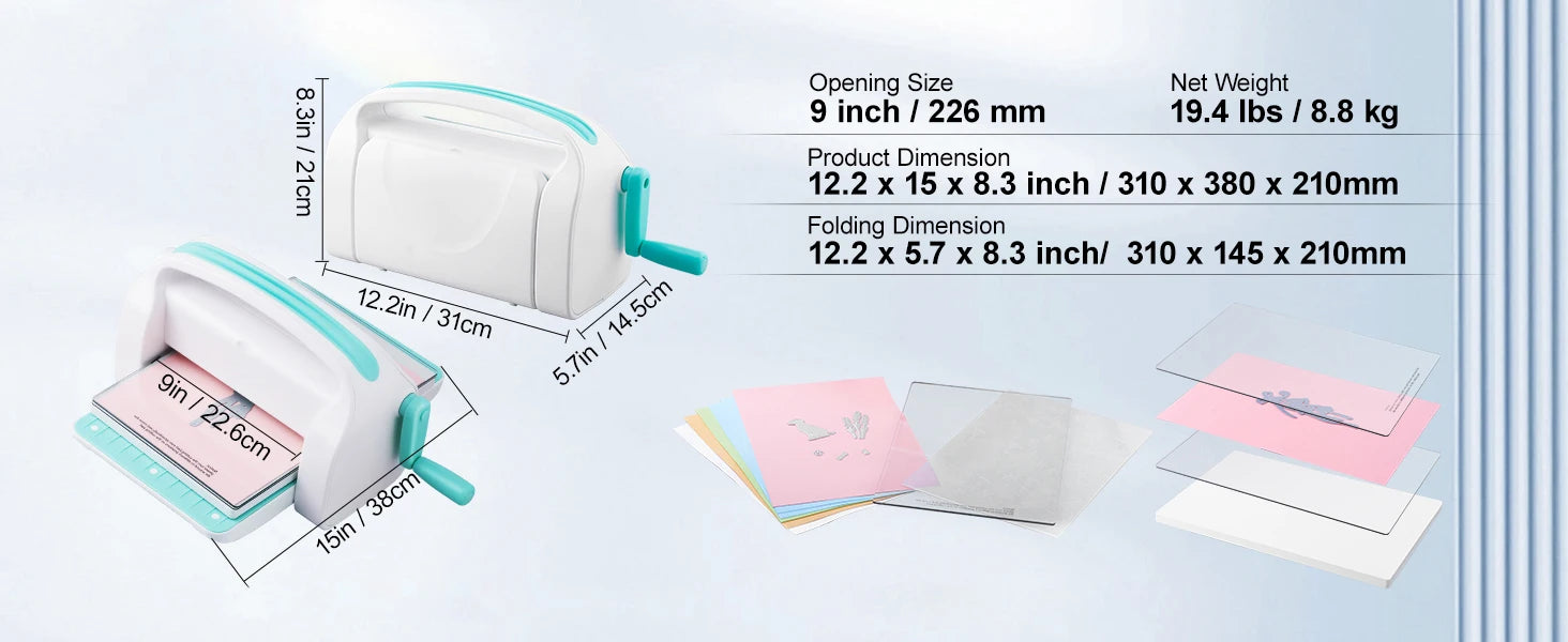 SucceBuy 6/9in Manual Die Cutting Embossing Machine Portable Cut Machines Opening Scrapbooking Machine Full Kit For Arts Crafts