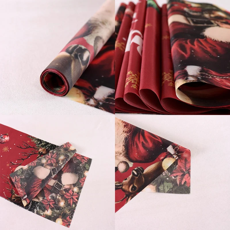 Vintage Christmas Table Runner Retro Santa Claus Table Cover Christmas Decorations For Home 2025 Navidad Noel Gift New Year 2026