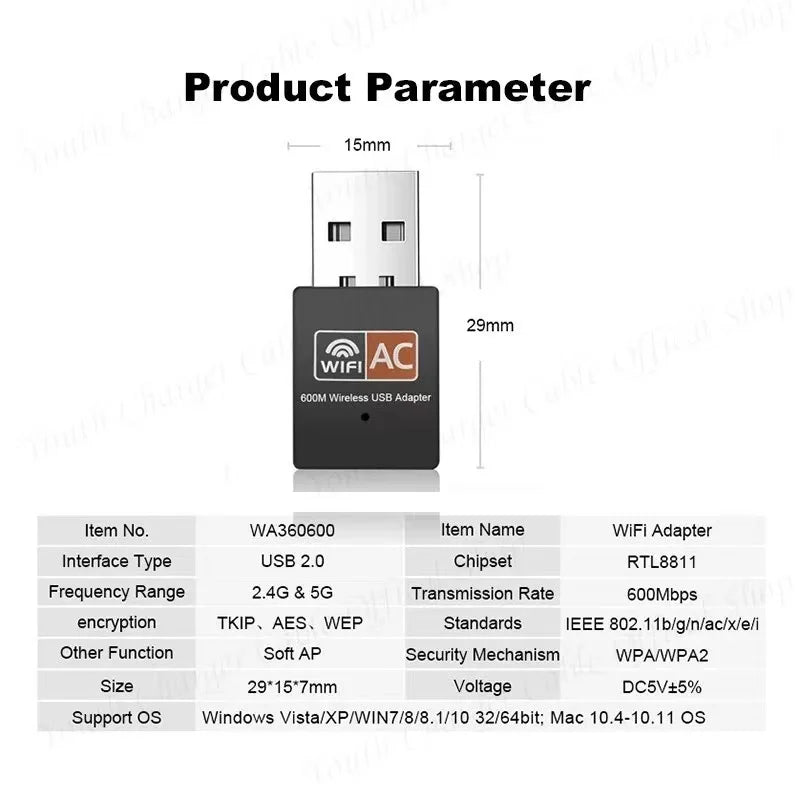 AC600 Dual-Band USB Wi-Fi Adapter