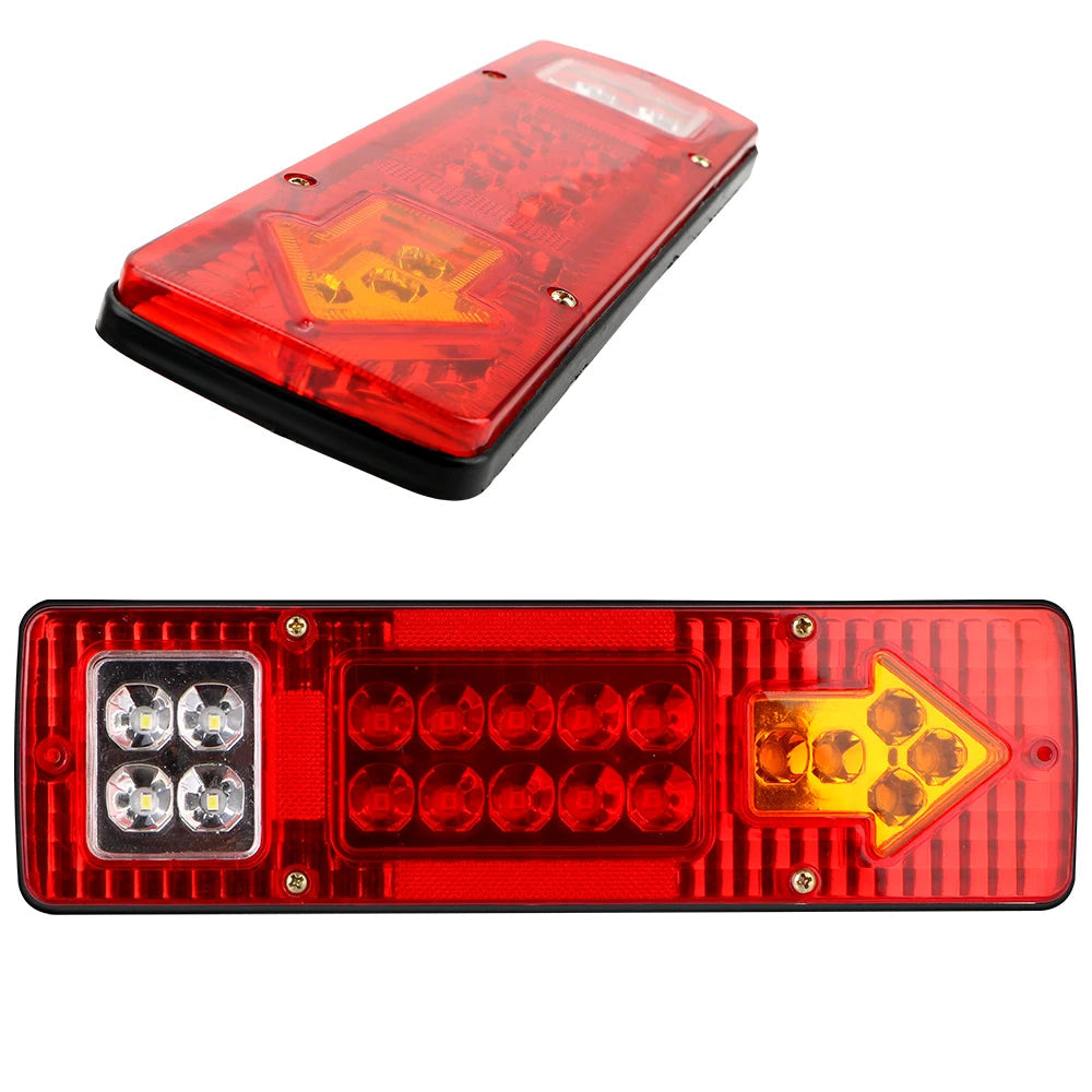 19LED Tail Lights Reversing Stop Brake Indicator 12V 24V For Trailer Lorries Truck Taillights Turn Signal Lamp Car Accessories